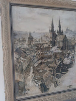 Karel Votlučka  Praha od Prašné brány - 1