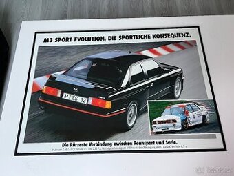 ORIGINÁL BMW plakát v rámu A1 BMW E30 M3 SPORT EVOLUTION