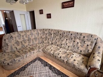 Rozkládací rohový gauč a rozkládací křeslo