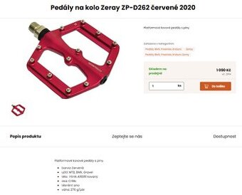 platformové pedály Zeray s piny