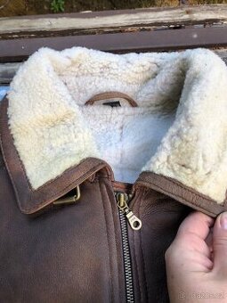 Army Letecká kožená bunda s kožíškem