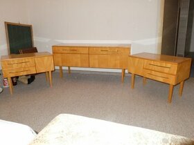 Retro Brusel skříňky stolky 60.léta 3 kusy