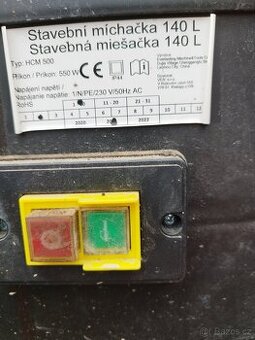 Prodám stavební míchačku 140L.