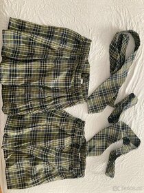 školní uniforma - dvě sukně a kravaty coccodrillo, 140 a 146