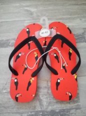 Žabky pantofle s tukanama, velikost 41-42