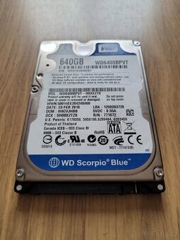 HDD / Harddisk / Pevný disk 640GB SATA 2,5"
