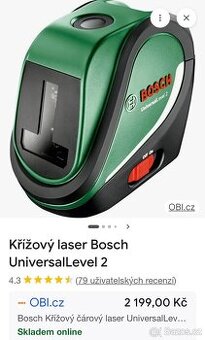 Křížový laser Bosch UniversalLevel 2