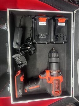 Aku vrtačka Black+Decker 18V, 2 baterie, kufr – TOP stav