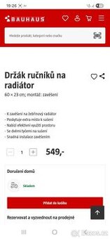 Drzak na rucnikyna radiator
