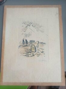 Vojtěch Sedláček - originál barevná litografie