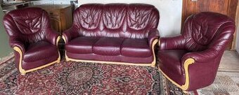 Luxusní kožená sedací souprava 3+1+1, 6539