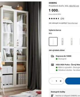Dvere prosklene OXBERG pro knihovnu Billy(IKEA)