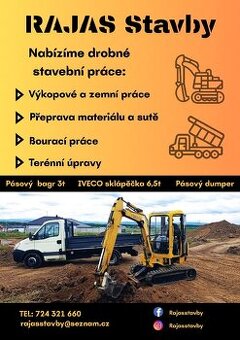 Stavební a výkopové práce, demolice