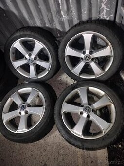 4ks alu disky orig. Vw 5x112 R17 pneu dojazd