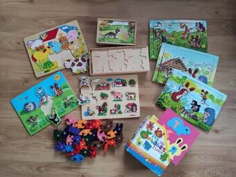 Skládačka, vkládačka, puzzle abeceda, Krteček, Krtek