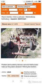 Obraceč sena za vari