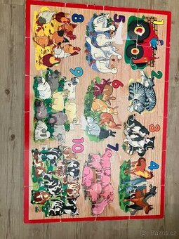 Velke drevene podlahove puzzle pro nejmensi 24 dilu