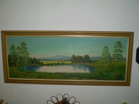 Originál obraz  kopce Turov v Podkrkonoší  (V.Papež 1978)