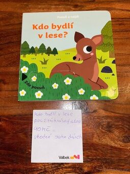 Krásná posouvací knížka Kdo bydlí v lese, top stav