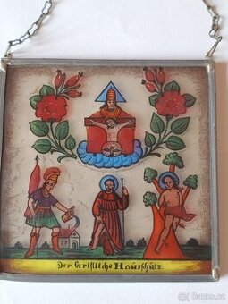 Starožitný Obrázek na skle