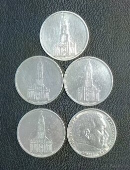5 Marek (5 DM) - Německo - 5 kusů (sada 1)