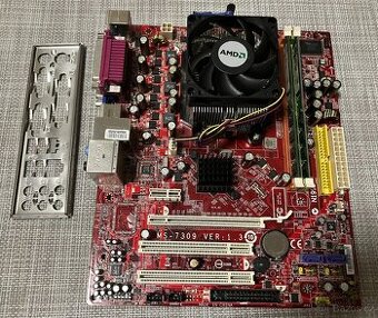 MSI + X4 620 4x2,6 Ghz, 4 Gb ram DDR2, I/O štítek