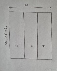 Posuvné dveře k vestavěné skříni, š. 210 cm, 3 díly - 1