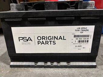 Autobaterie original PSA 12V 70 Ah 760 A, použita 1 rok