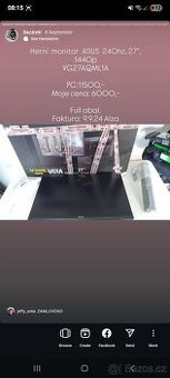 Monitor  240Hz, 1440p