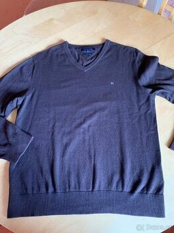 pánský hnědý svetr s kašmírem zn. Tommy Hilfiger - vel. XL