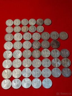 Stříbrné marky 50 ks - 2 marky, 5 marky dva druhy