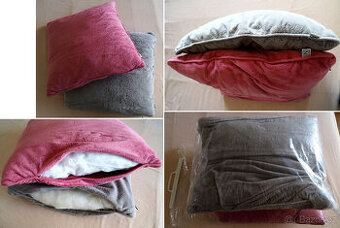 Polštáře, polštářky a povlaky + podsedák na křeslo