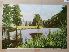 Ručně malovaný obraz bez rámu