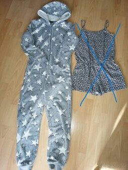 Dívčí teplý overal / pyžamo, vel. XS - S / 32-34