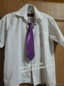 Dětská společenská košile s kravatou 134/140