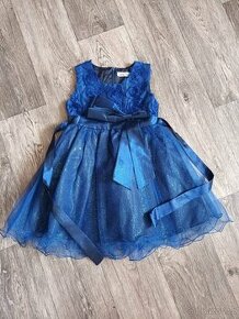 Dětské společenské modré šaty, vel. 110