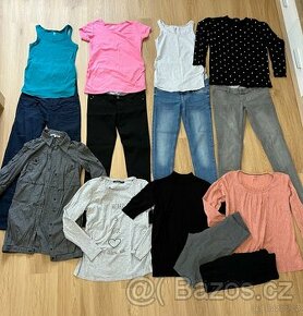 Set těhotenské oblečení jeans kalhoty trička svetr 36S - 1