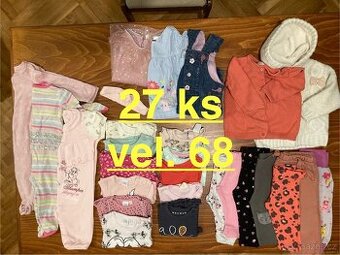 Balík oblečení holčička vel.68, 27 ks