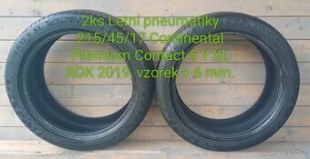 2ks letní  215/45/ R17 Y XL Continental  Premium Contact 6