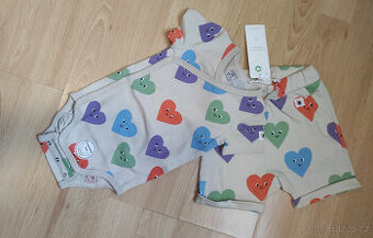 Šortky / kraťasy a zavinovací body Lindex se srdíčky vel. 56