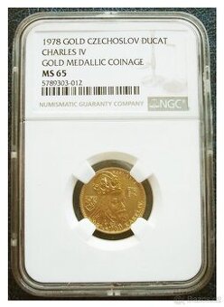 Dukát Karel IV. 1978, certifikát NGC MS 65 - 1