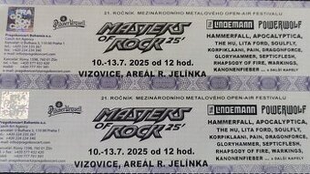 Masters Of Rock / 2 vstupenky