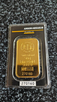 Investiční zlatý slitek/cihla Argor Herareus 50 g
