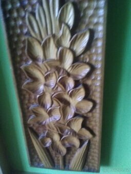 Orig.obraz květy z lipového dreva