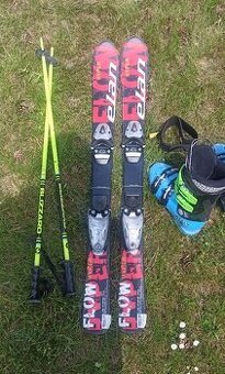Set lyže 100cm, lyžáky vel. 33-34, hůlky