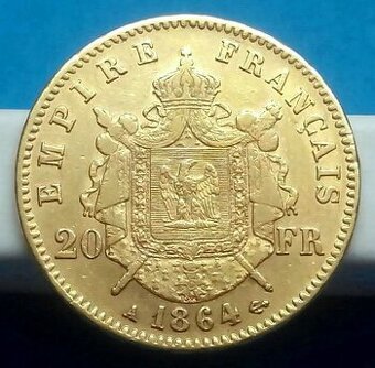 Zlatá mince Francie císař Napoleon III.