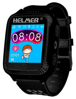 HELMER dětské hodinky LK 707 s GPS lokátorem, černé