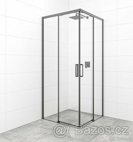 Sprchový kout čtverec 90x90 nebo 80x80 BEZBARIÉROVÝ černý
