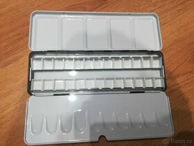 Plechová paleta na vodové barvy - 26 pánviček