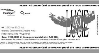 3x Vstupenky Lucie 40 let